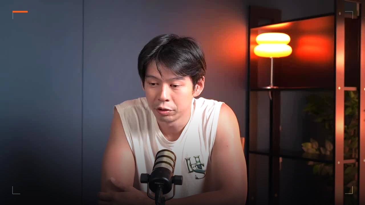 Kevin Liu talking about recording at Unlimited Podcast Bangkok